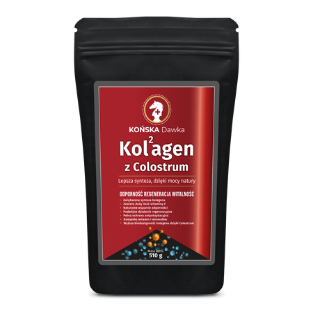 Końska Dawka Kol²agen Vital MAX 10 000 mg Kolagenu Rybiego z Colostrum Kwas Hialuronowy i Witaminy Suplement na Stawy i Skórę 510g