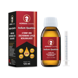 Końska Dawka Iodum Quattro 125 ml - 4 formy jodu w płynie  Kl Nal NalO3 KlO3